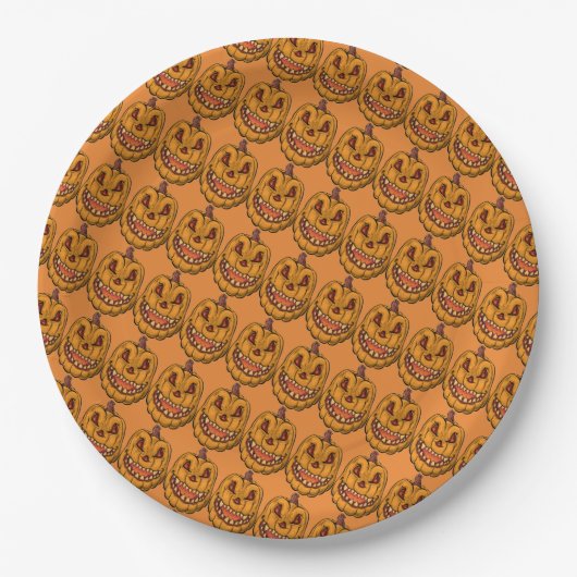 Creepy Pumpkins Pappteller (Vorderseite)