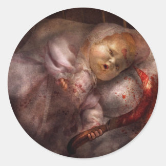 Creepy - Puppe - Nachtterrassen Runder Aufkleber