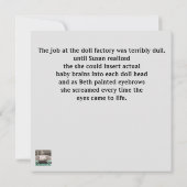 Creepy-Puppenkarte für Halbalgen Dankeskarte (Rückseite)