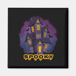 Creepy Purple Mansion Spooky Haunted House Magnet
