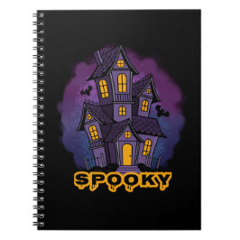 Creepy Purple Mansion Spooky Haunted House Notizblock