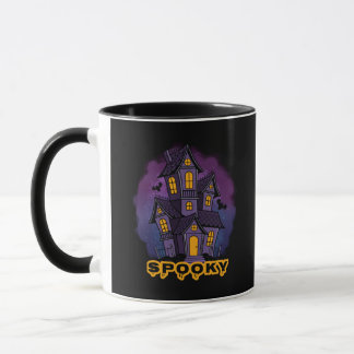 Creepy Purple Mansion Spooky Haunted House Tasse