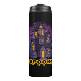Creepy Purple Mansion Spooky Haunted House Thermosbecher
