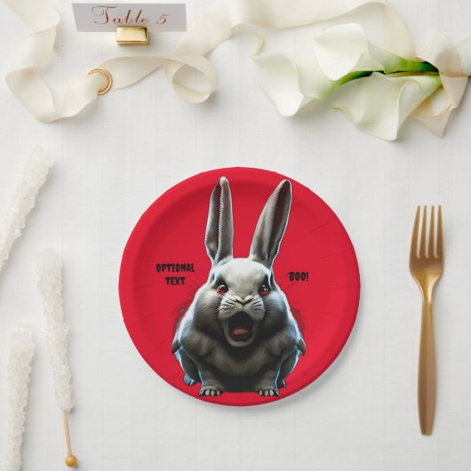 CREEPY RABBIT HALLOWEEN-PARTY PLATE PAPPTELLER (Hochzeit)