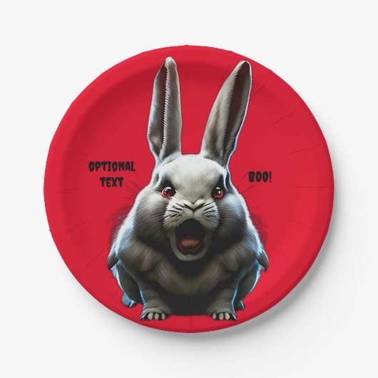 CREEPY RABBIT HALLOWEEN-PARTY PLATE PAPPTELLER (Vorderseite)