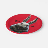CREEPY RABBIT HALLOWEEN-PARTY PLATE PAPPTELLER (Schrägansicht)