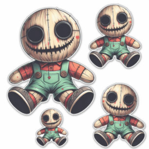 Creepy Rag Doll Junge Cartoon Dark Art Aufkleber