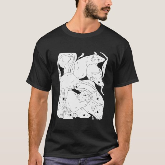 Creepy Rat King I Wicca Witz Pastel Goth Rats T-Shirt (Vorderseite)