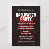 Creepy Red | Black Widow Spider Halloween-Party Einladung (Vorderseite)