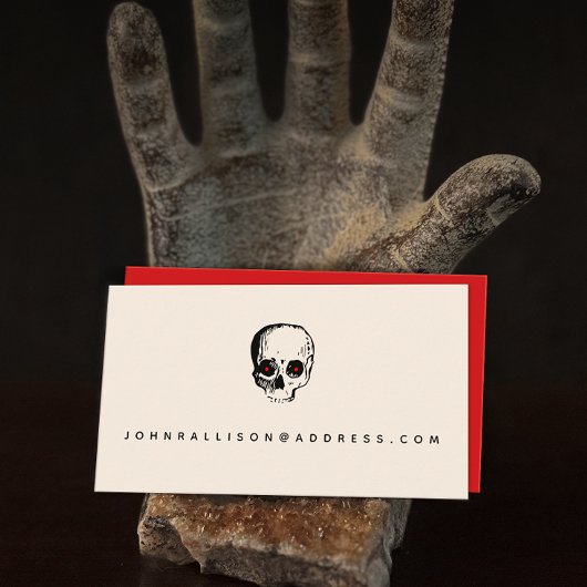 Creepy Red Eye Skull Calling Card Telefonnummerkarte