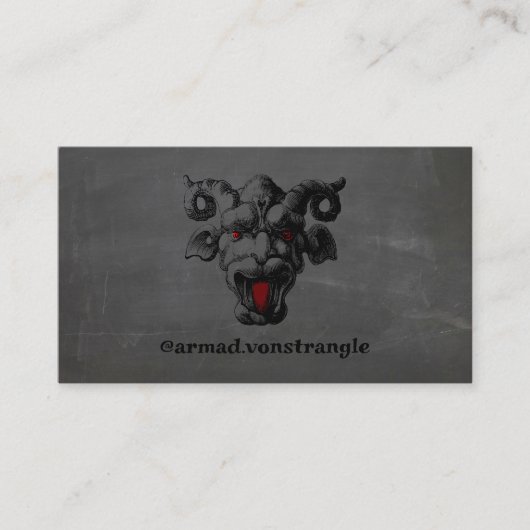 Creepy Red Mit Augen Gargoyle Macabre Visitenkarte (Vorderseite)
