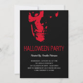 Creepy Red Skull Ault Halloween Costume Party Einladung (Vorderseite)