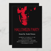Creepy Red Skull Ault Halloween Costume Party Einladung (Vorne/Hinten)