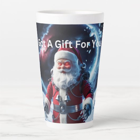 Creepy Robot Santa Milchtasse (Vorderseite)