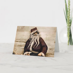 Creepy Santa Christmas Card Feiertagskarte