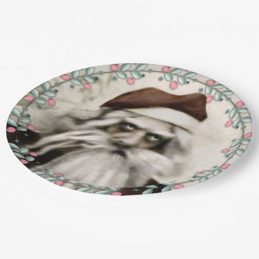 Creepy Santa Christmas Pappteller (Schrägansicht)