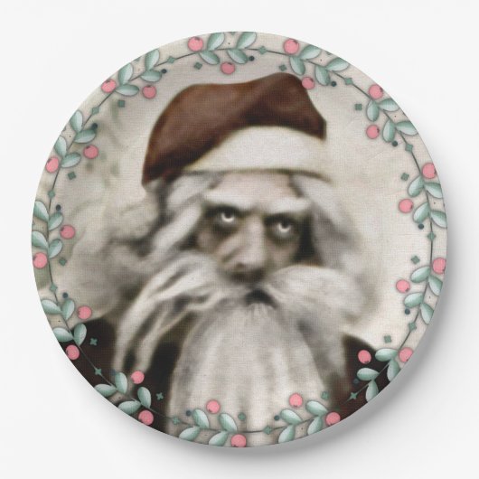 Creepy Santa Christmas Pappteller (Vorderseite)