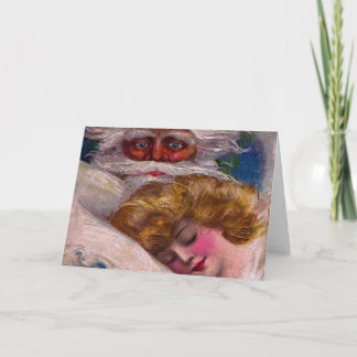 Creepy Santa Claus Hübsche Frau Weihnachten
