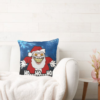 Creepy Santa Claus Screwball Graphics HOHOHO Kissen