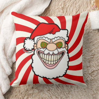 Creepy Santa Claus Screwball Graphics Kissen