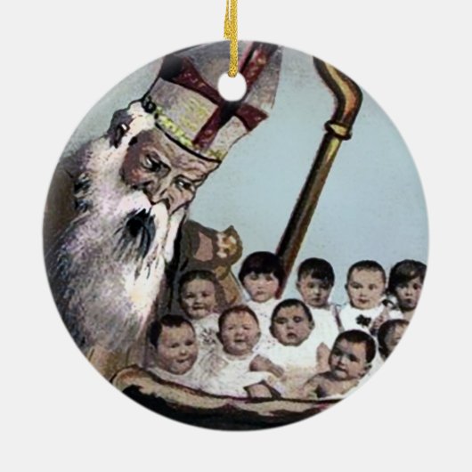 Creepy Santa Keramik Keramik Ornament (Hinten)