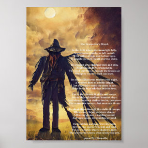 Creepy Scarecrow dunkle Kunst und Gedicht Poster
