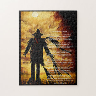 Creepy Scarecrow dunkle Kunst und Gedicht Puzzle