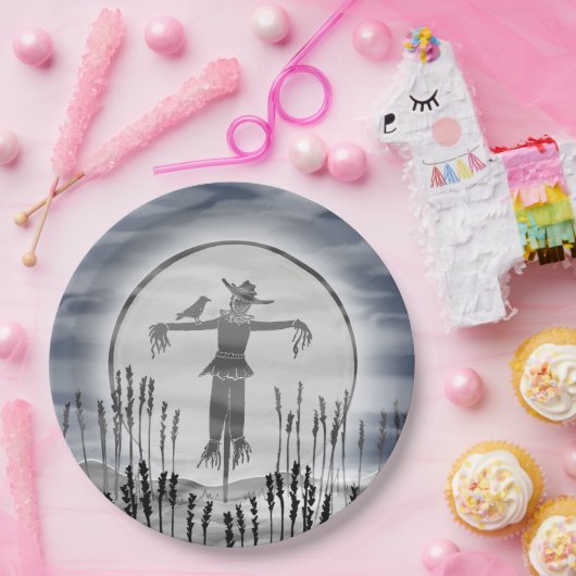 Creepy Scarecrow Halloween-Party Pappteller (Party)