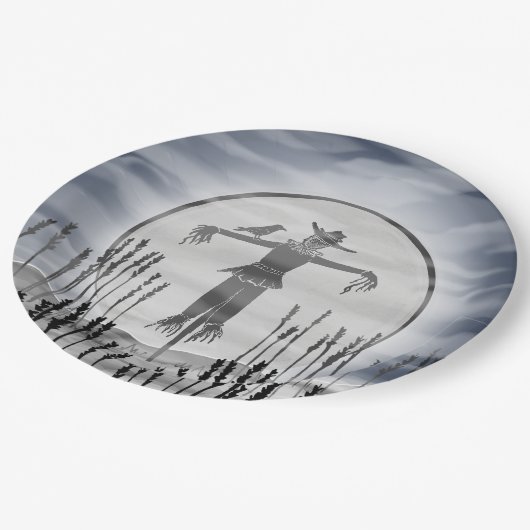 Creepy Scarecrow Halloween-Party Pappteller (Schrägansicht)