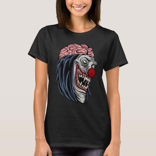Creepy Scary Halloween Evil Zombie Clown Horror T-Shirt (Vorderseite)