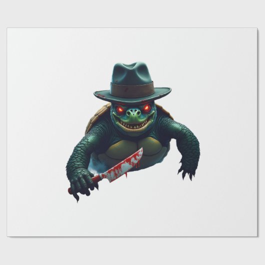 Creepy Scary Halloween Turtle T-Shirt Geschenkpapier (Flach)