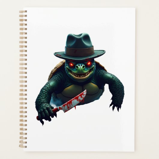 Creepy Scary Halloween Turtle T-Shirt Planer (Vorderseite)