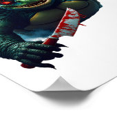 Creepy Scary Halloween Turtle T-Shirt Poster (Ecke)