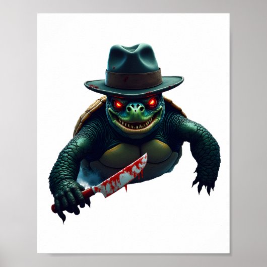 Creepy Scary Halloween Turtle T-Shirt Poster (Vorne)