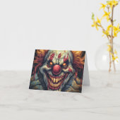 Creepy Sideshow Karneval Funhouse Clown Halloween Karte (Gelbe Blume)