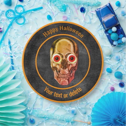 Creepy Skeleton Face Personalisiert Halloween Pappteller (Party)