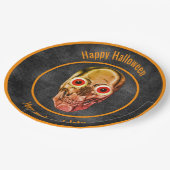 Creepy Skeleton Face Personalisiert Halloween Pappteller (Schrägansicht)