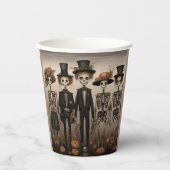 Creepy Skeleton Family Happy Halloween Pappbecher (Vorderseite)