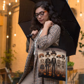 Creepy Skeleton Family Happy Halloween Tasche