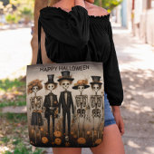 Creepy Skeleton Family Happy Halloween Tasche