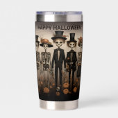Creepy Skeleton Family Happy Halloween Thermobecher (Rückseite)