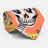 Creepy Skeleton Halloween Doodle Krawatte (Gerollt)