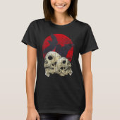 Creepy Skeleton Head Spooky Skull Raven Gothic Ani T-Shirt (Vorderseite)