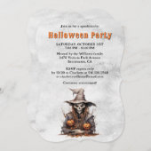 Creepy Skeleton Jack O'Lanterns Halloween-Party Einladung (Vorne/Hinten)