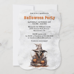Creepy Skeleton Jack O'Lanterns Halloween-Party Einladung