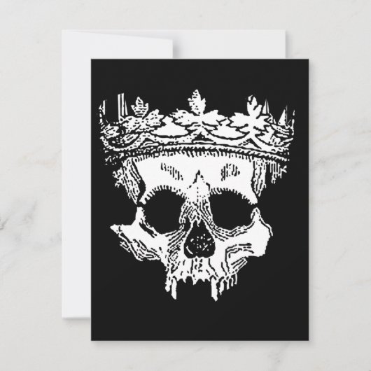 Creepy Skeleton Kopf auf Feiertagskarte (Vorderseite)