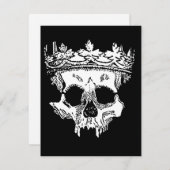 Creepy Skeleton Kopf auf Feiertagskarte (Vorne/Hinten)