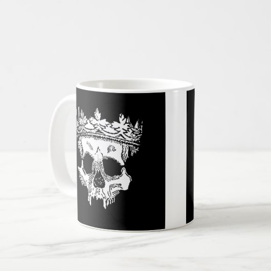 Creepy Skeleton Kopf auf Kaffeetasse (Vorderseite Links)