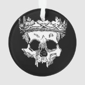 Creepy Skeleton Kopf mit Krone auf Ornament (Rückseite)