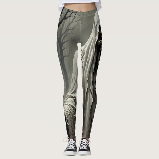 Creepy Skeleton Man Design Leggings (Vorderseite)